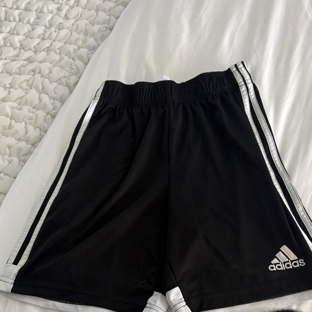 Adidas Black Shorts with Silver Accents